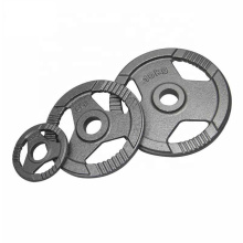 Wholesale 10lb 15lb 25lb 35lb 45lb 55lb Olymic Gym Cast Iron Ring Tri Grip Plates Weight Lifting